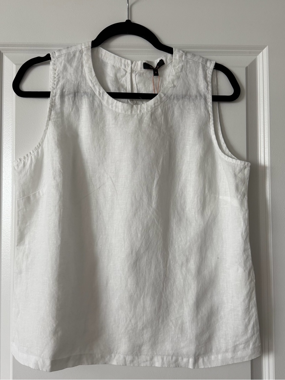 Quince White Sleeveless Linen Top